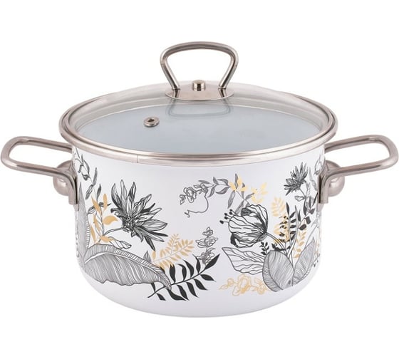 Изображение товара Цилиндрическая эмалированная кастрюля appetite Botany 3 л 1SD185S Botany