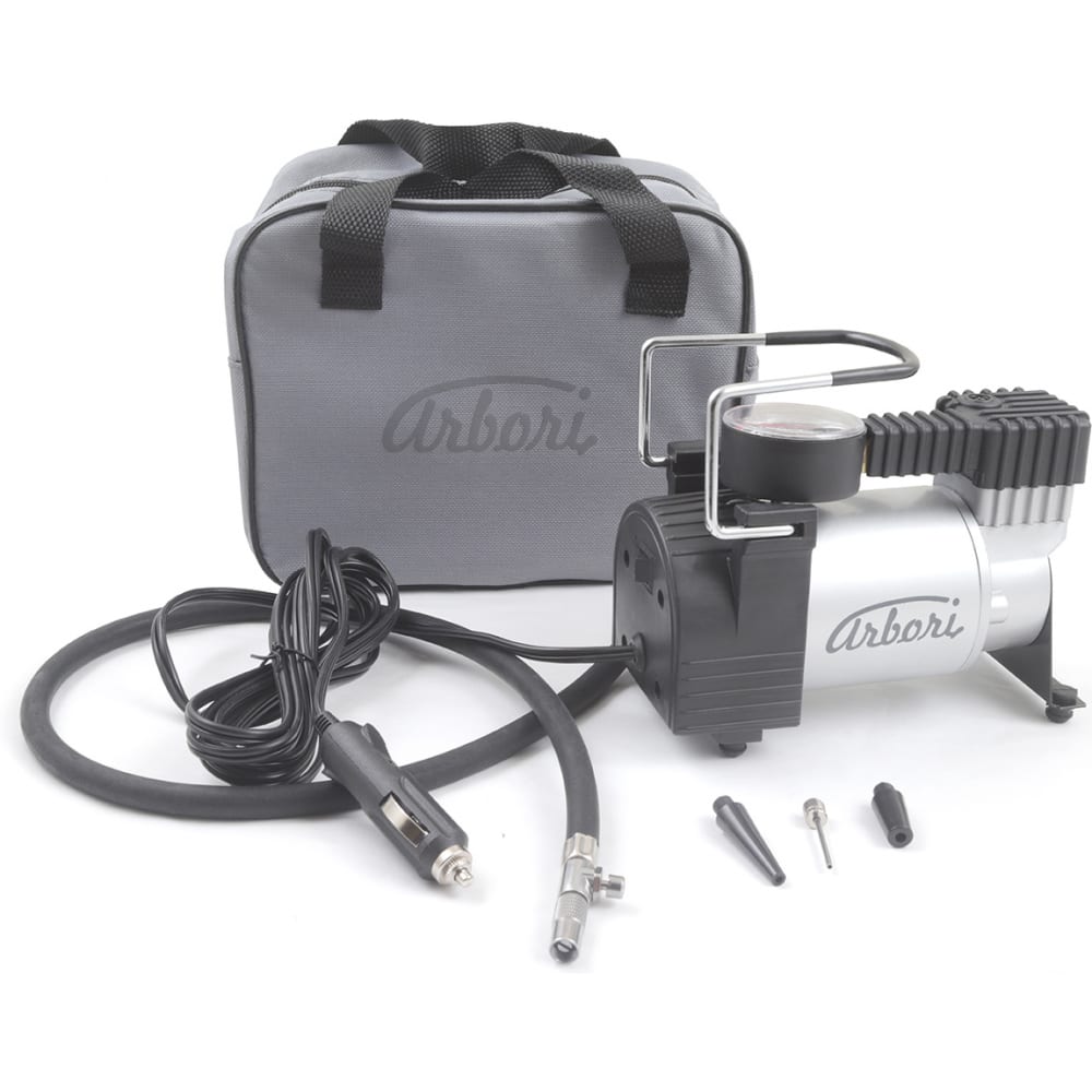 Автомобильный компрессор для накачки шин Arbori компрессор автомобильный dsv smart 30 л мин 12 в 10 атм 120 вт с цифровым манометром дисплей softtach led фонарь 218200