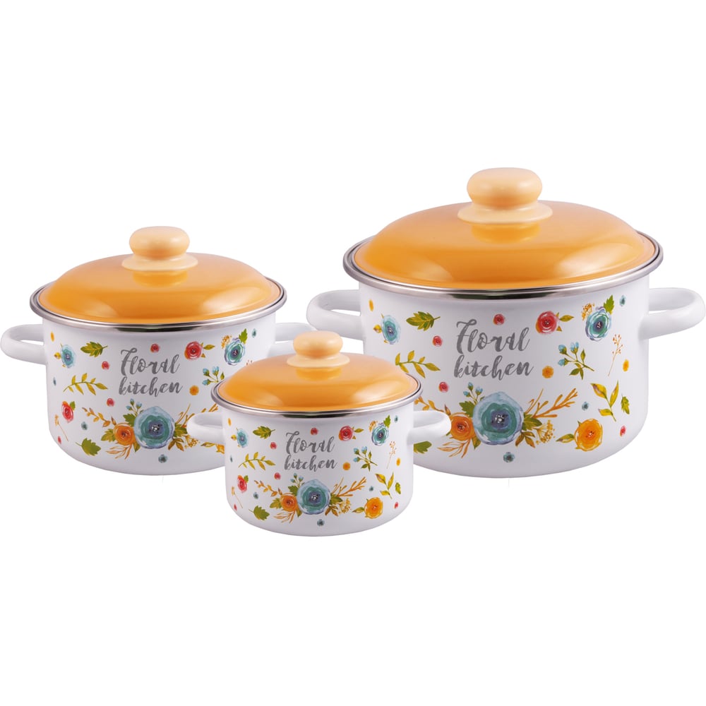 Изображение товара Эмалированный набор appetite 3 предмета №19 Floral kitchen 6KB191MA Floral
