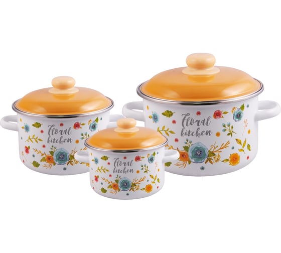 Изображение товара Эмалированный набор appetite 3 предмета №19 Floral kitchen 6KB191MA Floral