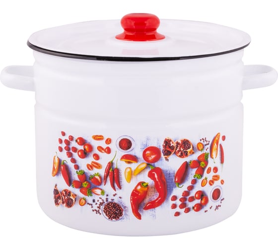 Изображение товара Цилиндрическая эмалированная кастрюля appetite Паприка 9 л 1с200с Паприка