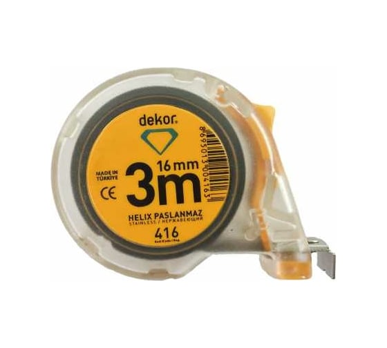 Изображение товара Рулетка DEKOR HASSAN 3 м, 16 мм серии HELIX DEKOR 416