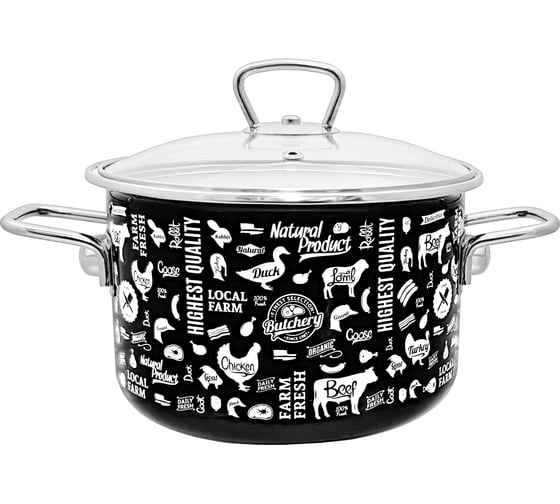 Изображение товара Цилиндрическая эмалированная кастрюля appetite Ferma 5.5 л 8SD225S Ferma