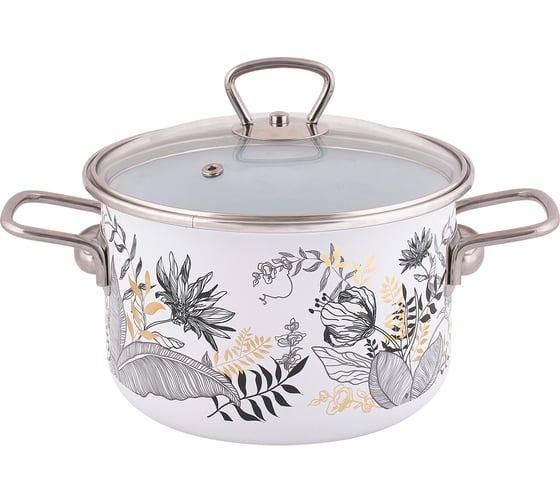 Изображение товара Цилиндрическая эмалированная кастрюля appetite Botany 2 л 1SD165S Botany