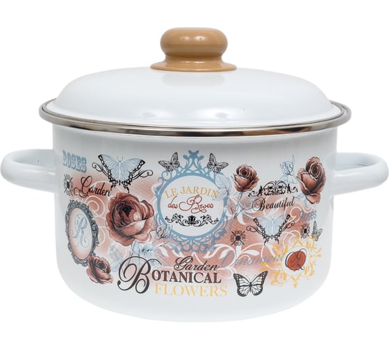 Изображение товара Цилиндрическая эмалированная кастрюля appetite Roses 4 л 1RD201М Roses