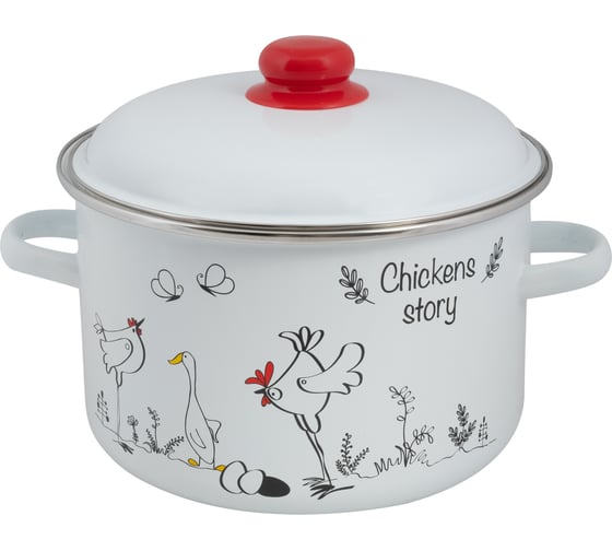 Изображение товара Цилиндрическая эмалированная кастрюля Food Atelier Chickens’stories 5.5 л 1RD221М Chickens