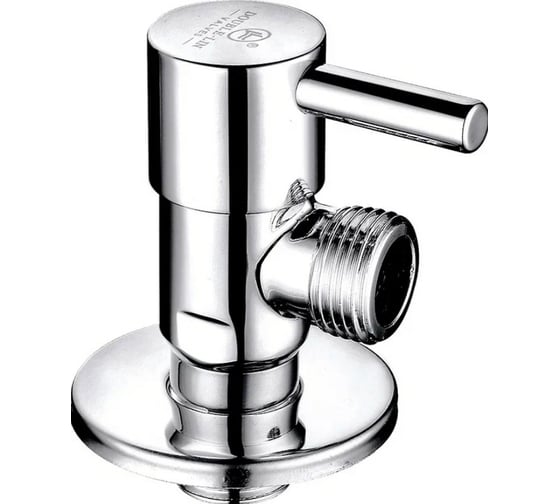 Изображение товара Угловой вентиль DOUBLE-LIN хром, керамическая букса, чашка Ду=1/2x1/2 LL3081 A (1/2x1/2)