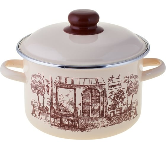 Изображение товара Цилиндрическая эмалированная кастрюля appetite CAFE 3 л 1RD181М CAFE