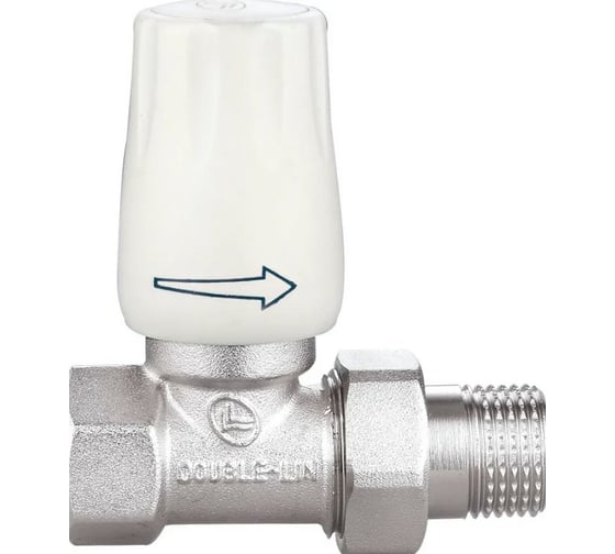 Изображение товара Радиаторный кран DOUBLE-LIN прямой, резьбовой латунный, Ду=1/2" LL3050A (1/2")