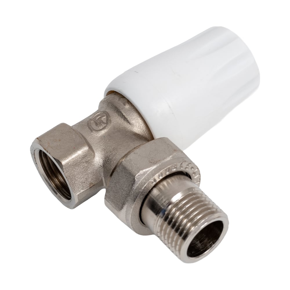 Угловой резьбовой латунный радиаторный кран DOUBLE-LIN LL3009A (1/2")