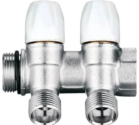 Изображение товара Коллектор DOUBLE-LIN латунь, с регулируемыми клапанами и евроконусом К 3/4", 2 выхода 1/2" LL9036  (3/4"-1/2"х2)