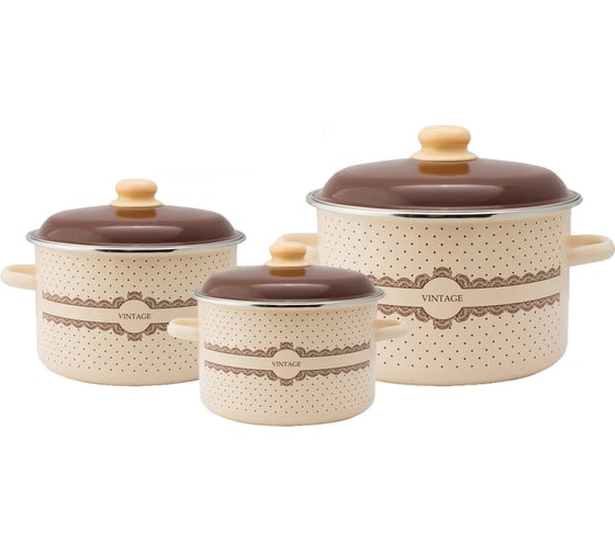 Изображение товара Эмалированный набор appetite 3 предмета №19 Vintage 6KB191M Vintage