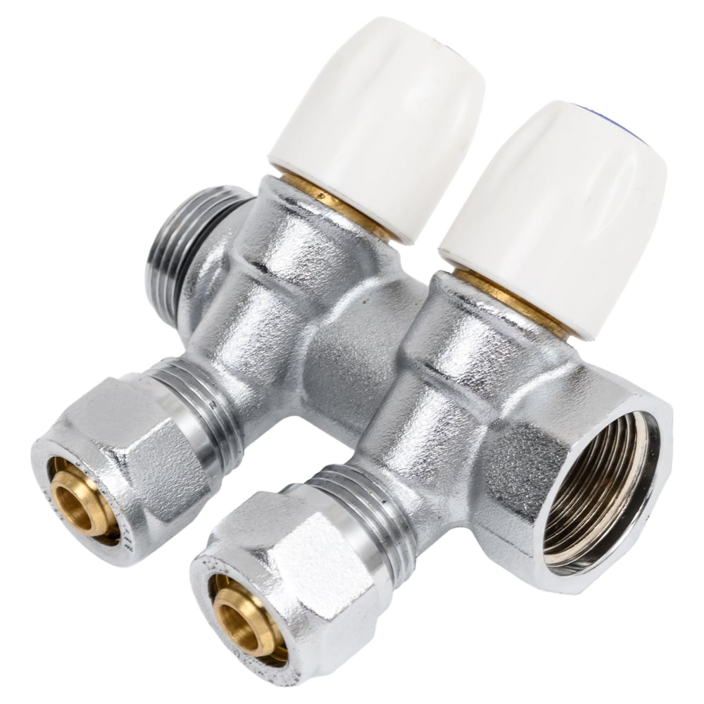 Изображение товара Коллектор DOUBLE-LIN латунь, 2 выхода 1/2" с регулировкой