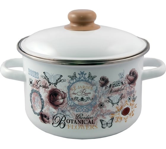 Изображение товара Цилиндрическая эмалированная кастрюля appetite Roses 5.5 л 1RD221М Roses