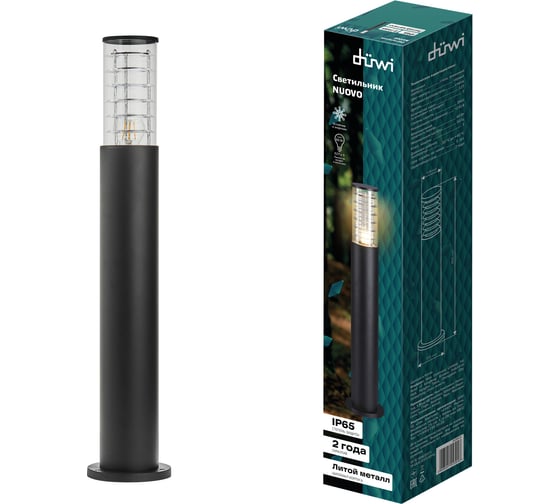Изображение товара Садово-парковый светильник столб duwi Nuovo 155х108х800 Е27 алюминий/стекло IP65 черный 24394 6