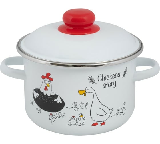 Изображение товара Цилиндрическая эмалированная кастрюля Food Atelier Chickens’stories 2 л 1RD161M Chickens
