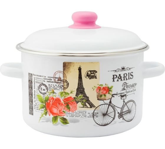 Изображение товара Цилиндрическая эмалированная кастрюля appetite Париж 5.5 л 1RD221М Париж