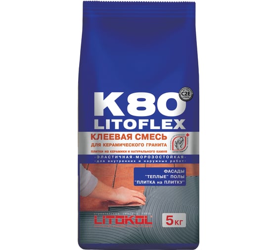 Изображение товара Клеевая смесь LITOKOL LitoFlex K80 класс C2E, 5 кг 75100004