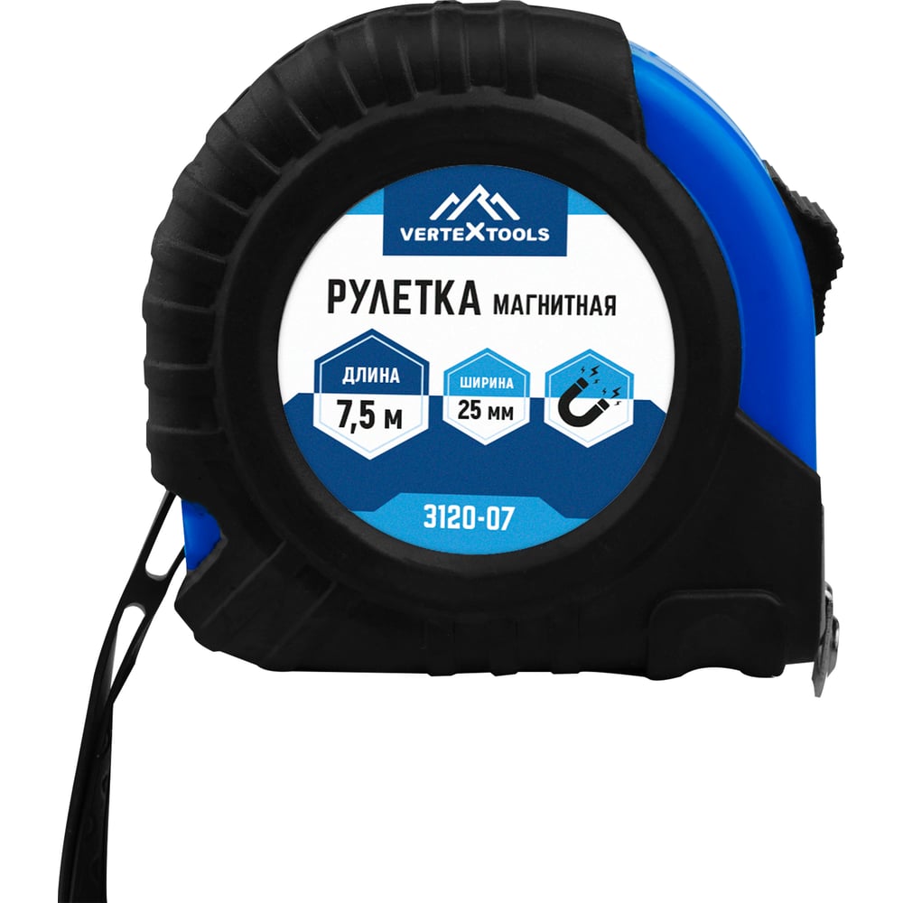 Изображение товара Рулетка vertextools магнитная 7,5х25 мм 3120-07