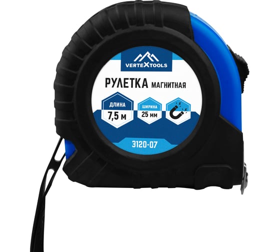 Изображение товара Рулетка vertextools магнитная 7,5х25 мм 3120-07