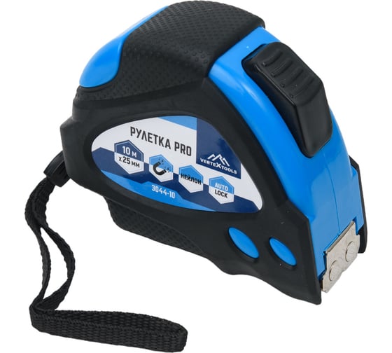 Изображение товара Рулетка vertextools нейлоновая 10х25 мм, автостоп 3044-10