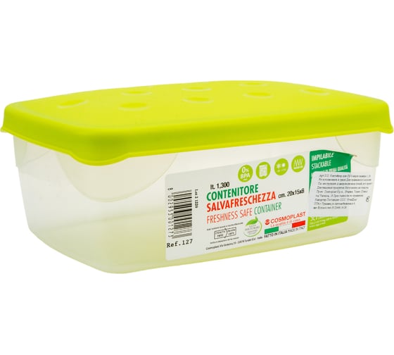 Изображение товара Контейнер для СВЧ/морозильной камеры COSMOPLAST 20x15x8 см, 1,3 л, пластик, цвет ассорти 2121