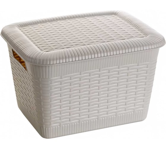 Изображение товара Хозяйственная корзина GENSINI Rattan, 23x18x14,5 см, 3,5 л, с крышкой, пластик, цвет ассорти 3350