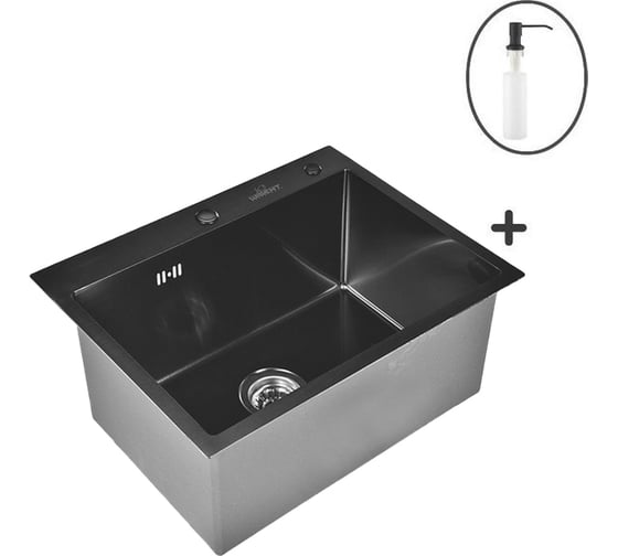 Изображение товара Комплект кухонная мойка из нержавеющей стали WISENT WS35848B/WGER019B/W405B