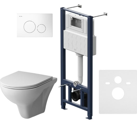 Изображение товара Инсталляция с клавишей, с подвесным унитазом AM.PM Pro L белый Gem FlashClean IS49001.901700