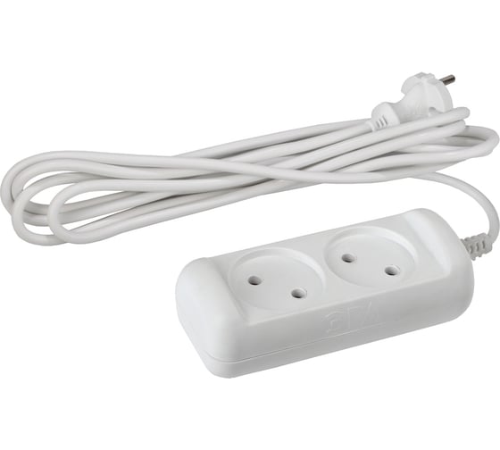 Изображение товара Удлинитель электрический ЭРА UX(6)-2-1,5m без заземления 2 розетки 1,5м ПВС 2x0,75мм2 6А белый Б0038564