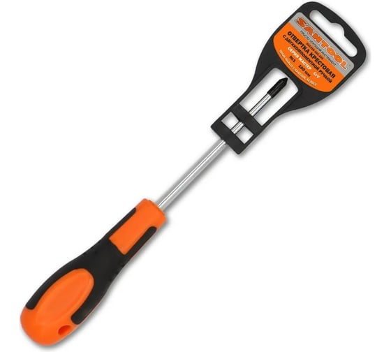 Изображение товара Крестовая отвертка SANTOOL МАСТЕР №1 100 мм, CrV, с двухкомпонентной ручкой 031410-101-100