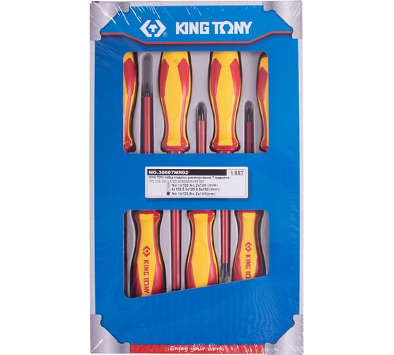 Изображение товара Набор диэлектрических отверток KING TONY, 7 предметов 30607MR02