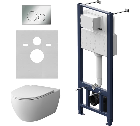 Изображение товара Комплект инсталляция с клавишей, с подвесным унитазом AM.PM Pro L Awe FlashClean глянец, хром IS49051.111700