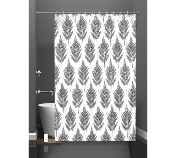 Изображение товара Штора для ванной и кольца Bath Plus Fur-tree black п akch21037
