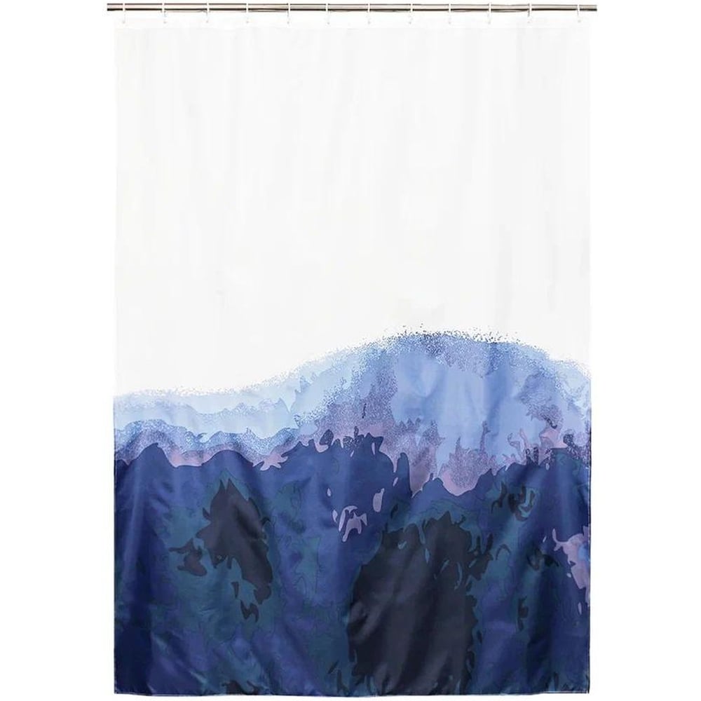 Изображение товара Штора для ванной Bath Plus Blue blotch 180x200, водоотталкивающая, морская тематика