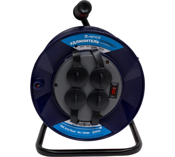 Изображение товара Удлинитель Лепсе ГОСТ ПВС 2x0,75 6А 30м IP44 на пластиковой катушке 007.102