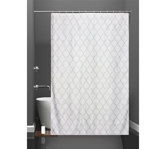 Изображение товара Штора для ванной и кольца Bath Plus Taberg grey п akch-21304
