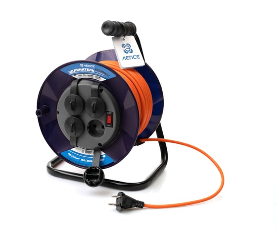 Изображение товара Удлинитель Лепсе ГОСТ ПВС 2x1 10А 30м IP44 на пластиковой катушке 007.104