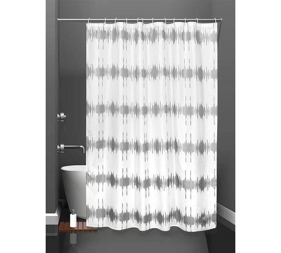 Изображение товара Штора для ванной и кольца Bath Plus Trend coffee п akch21018-2
