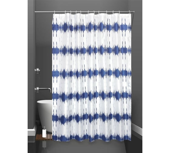 Изображение товара Штора для ванной и кольца Bath Plus Trend blue п akch21018-1