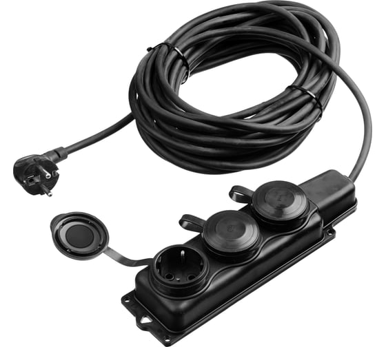 Изображение товара Силовой удлинитель ЗУБР КГ 325-Ш3 10 м, 4000 Вт, 3 гнезда 55024-10