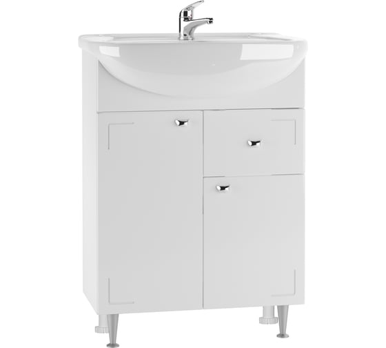 Изображение товара Тумба под умывальник Айсберг Уют 60 Классик с верхним ящиком В1 DA1024T