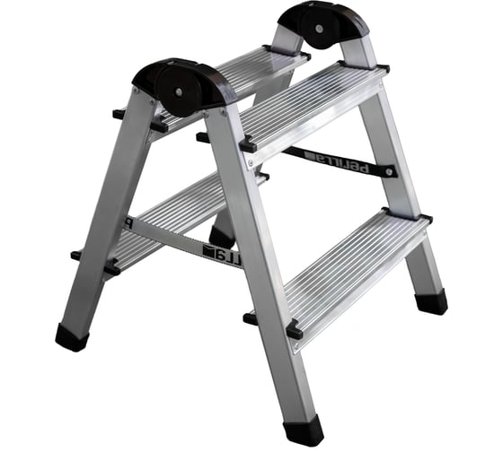 Изображение товара Алюминиевая 2-х ступенчатая двухсторонняя стремянка Perilla 111402