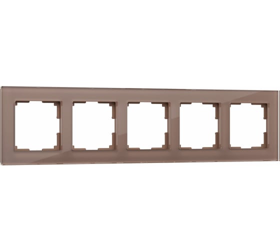 Изображение товара Рамка на 5 постов WERKEL W0051142/ Favorit (латте, стекло) a058822