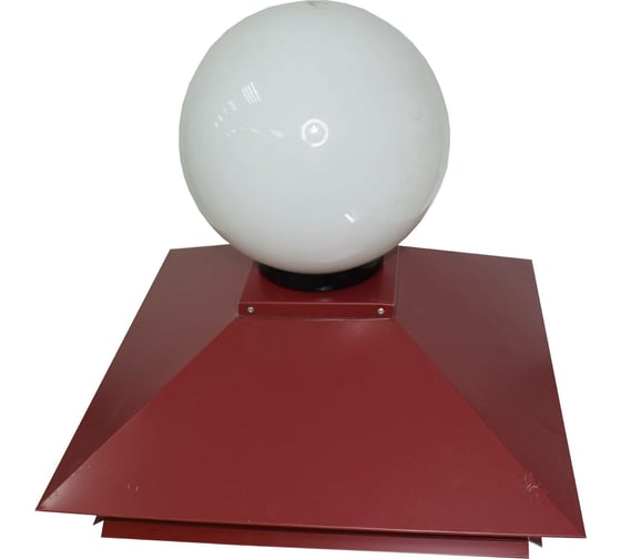 Изображение товара Металлический колпак на столб ПРОФМЕТСТИЛЬ (красный; с фонарем) RAL 3011 625