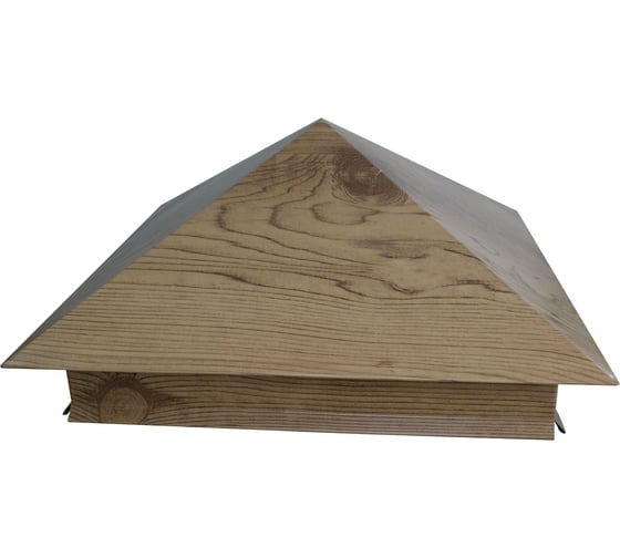 Изображение товара Металлический колпак на столб ПРОФМЕТСТИЛЬ светлый дуб 621