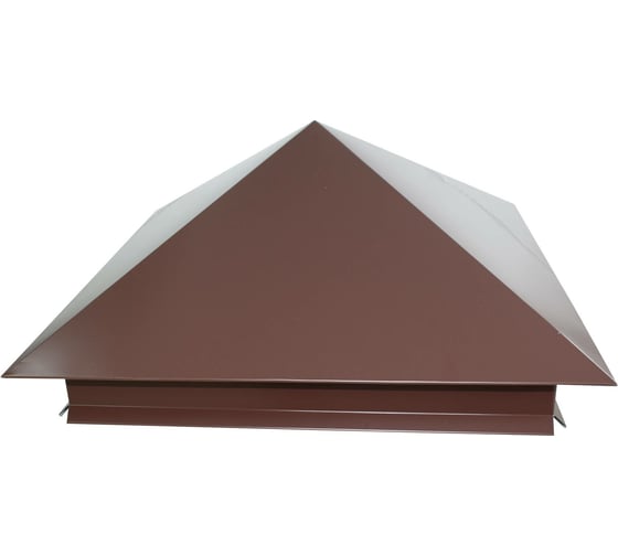 Изображение товара Металлический колпак на столб ПРОФМЕТСТИЛЬ коричневый 617