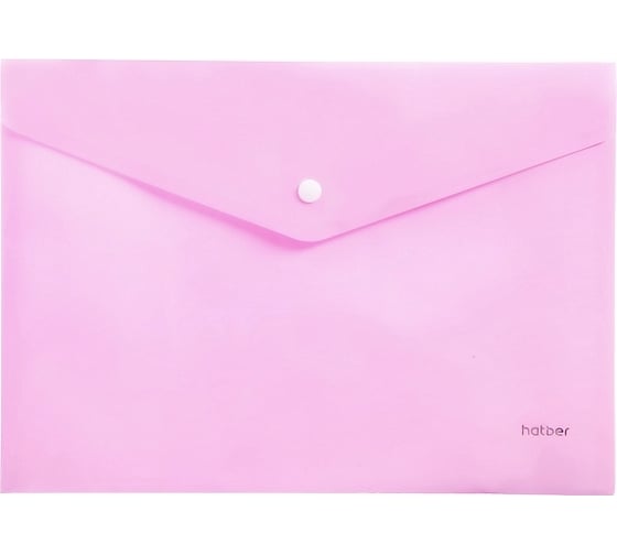 Изображение товара Пластиковая папка-конверт Hatber Premium на кнопке, А4, 180мкм, непрозрачная 10 шт 061989