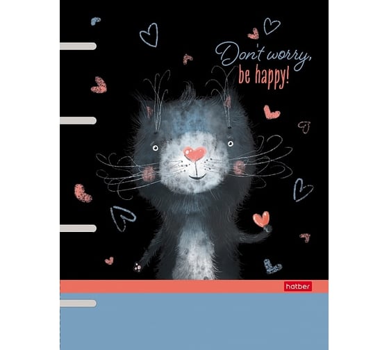 Изображение товара Тетрадь Hatber 80 л, А5, на 4-х кольцах, слим-картон, с высечкой под кольцо 10 шт 71373