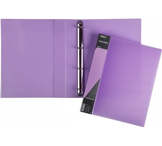 Изображение товара Пластиковая папка Hatber на 4-х кольцах А4 корешок 40 мм DIAMOND 12 шт 038409